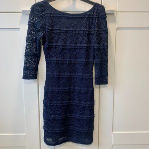 Lace Navy Blue Party Dress